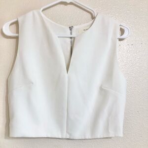 White Sleeveless Crop Top